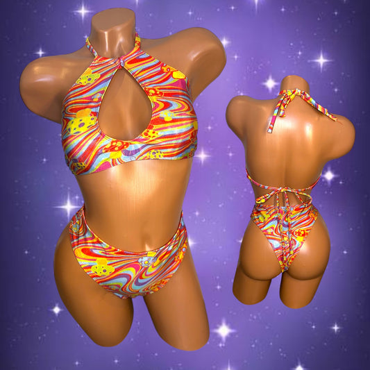 Halter Bikini - Trippy Mushrooms